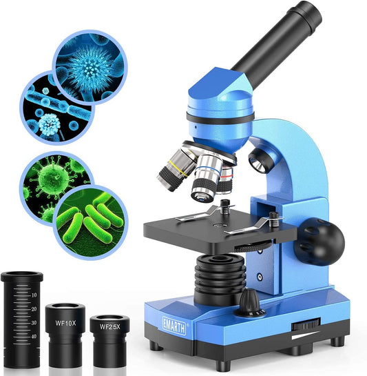 Educational Compound Microscope with 40X-1000X Magnification for Kids, Beginners, and Students - Includes 52 Piece Educational Kit