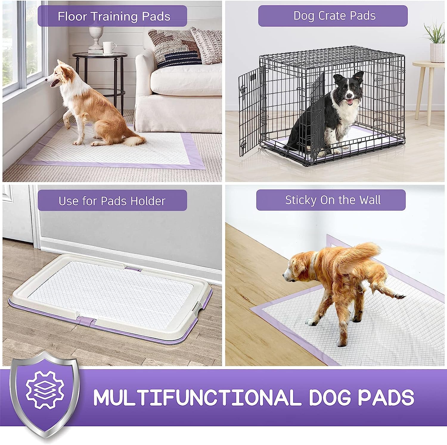 Extra Large Lavender Scented Puppy Pads - 30X36In, Highly Absorbent with Odor Elimination, Suitable for Dogs, Disposable (40 Counts)