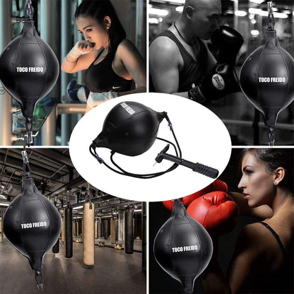 Double End Punching Ball, Speed Bag with Difficulty Levels Boxing Reflex Ball with Headband, Perfect for Reaction, Agility, and Hand Eye Coordination Training