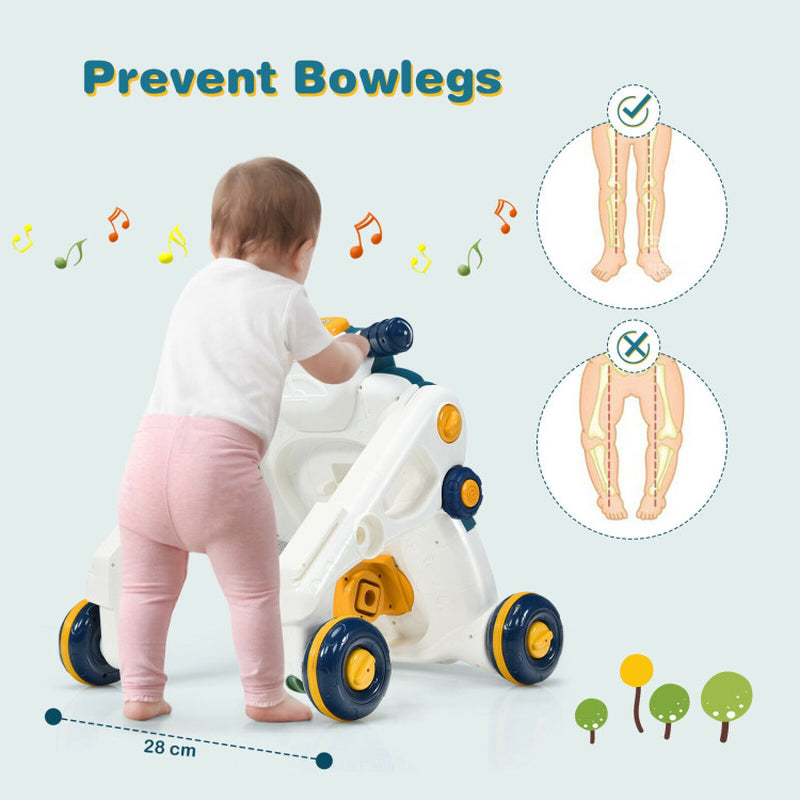 Multi-Functional Baby Sit-To-Stand Walker with Musical and Illuminating Features