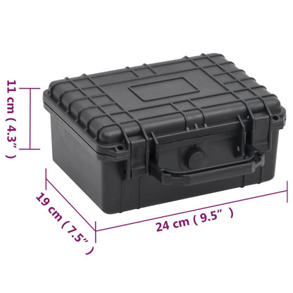 Compact Black Portable Flight Case - Dimensions: 9.4"X7.5"X4.3" - Made of High-Quality Polypropylene (PP)