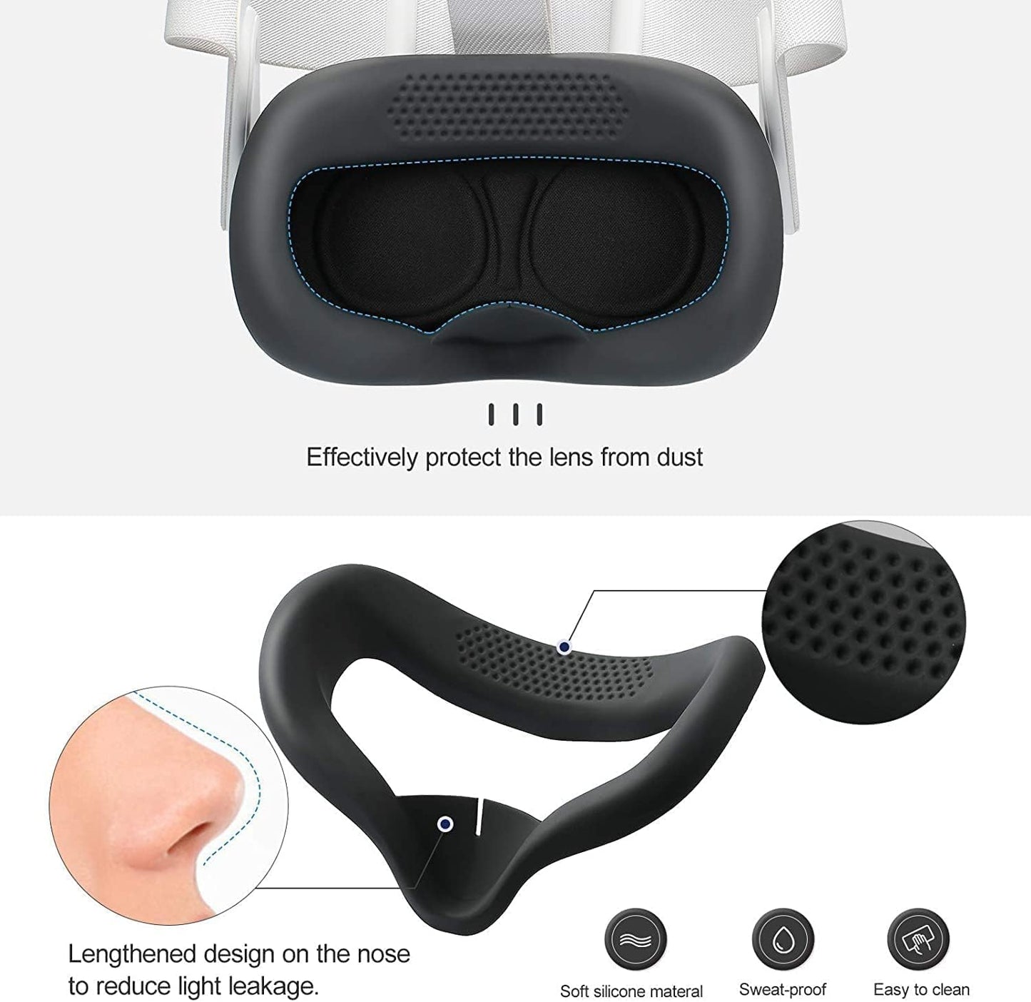 Durable Travel Case Compatible with Meta/Oculus Quest 2 Headset, Storage Bag Accessories with Lens Cap, Silicone Face Cover, Adjustable Straps