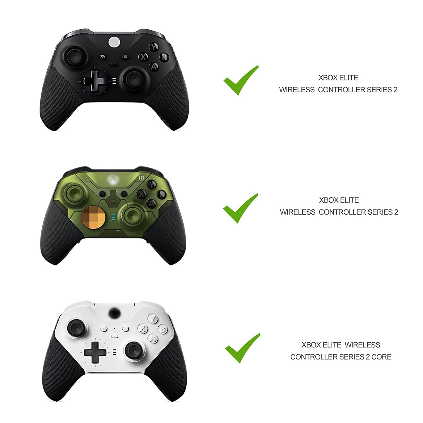 Xbox Elite Controller Series 2 Core Metal Replacement Thumbsticks and Component Pack - Includes 4 Swap Magnetic Joysticks, 4 Paddles, 1 Standard D-Pad, and Accessory Parts - Compatible with Xbox One Elite 2 (Black)