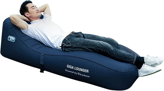 Lounger: One-Key Automatic Inflatable Lounger with Integrated Electric Pump and Power Bank - Effortless Inflation, Rapid Inflating in 100 Seconds, Durable Material with 150Kg Weight Capacity