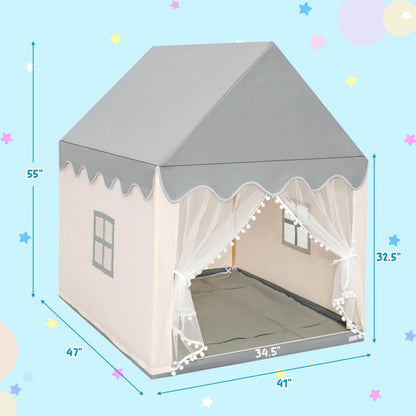Premium Kids' Fairy Castle Play Tent with Included Mat