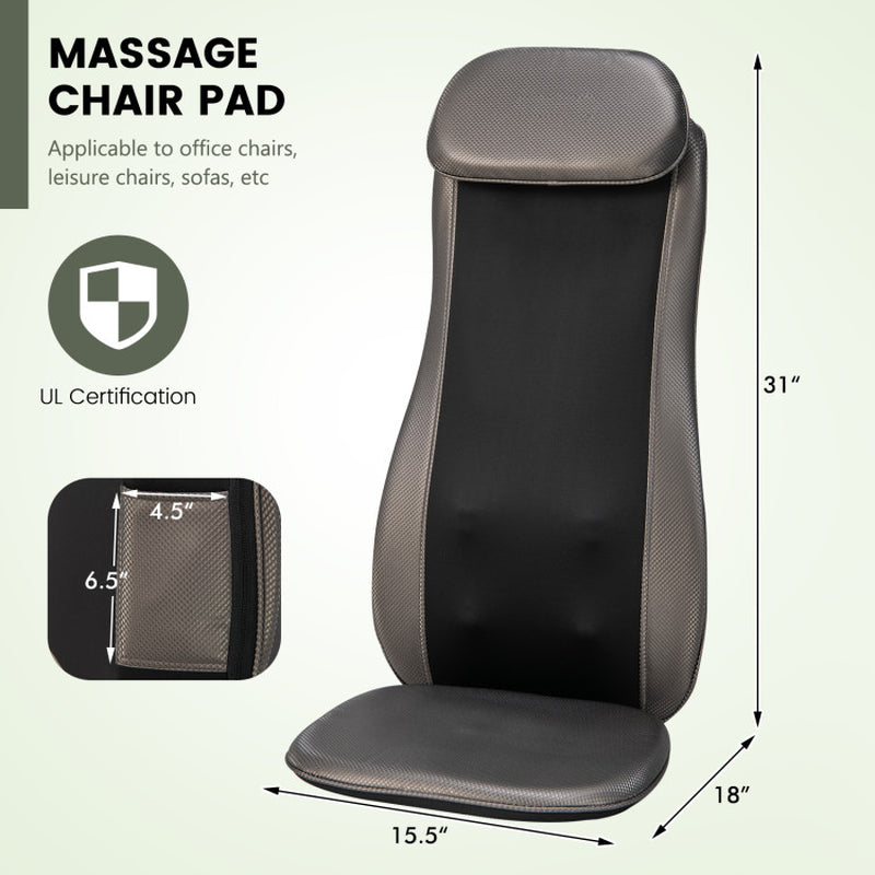 Therapeutic Massage Chair Pad with Soothing Heat and Invigorating Vibration