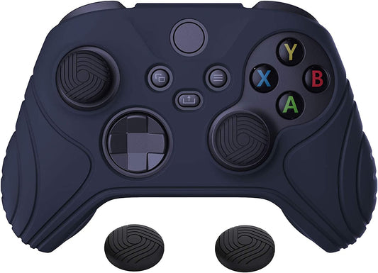 Ergonomic Midnight Blue Playvital Samurai Edition Anti-Slip Silicone Skin Controller Grip for Xbox Series S/X Controller Thumb Stick Caps