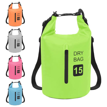 4 Gallon PVC Dry Bag with Zipper in Green