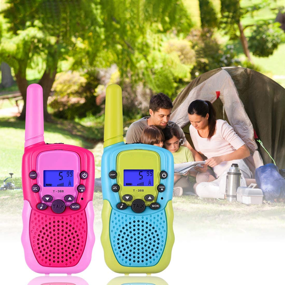 Walkie Talkies for Children Ages 3-12, 22 Channel 2 Way Radio Toy with LCD Backlit Flashlight, 3 Mile Range for Outdoor Activities, Camping, and Hiking