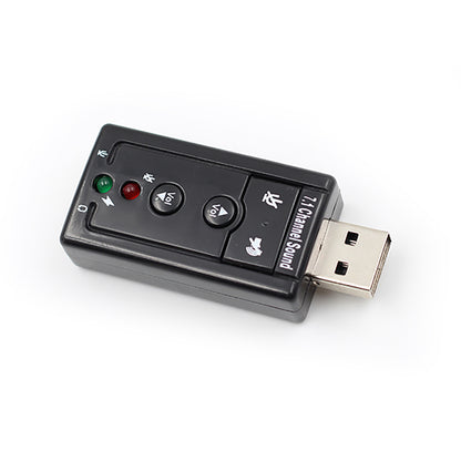 7.1 Channel External USB Sound Card with 3.5mm Headphone Jack and Microphone Adapter
