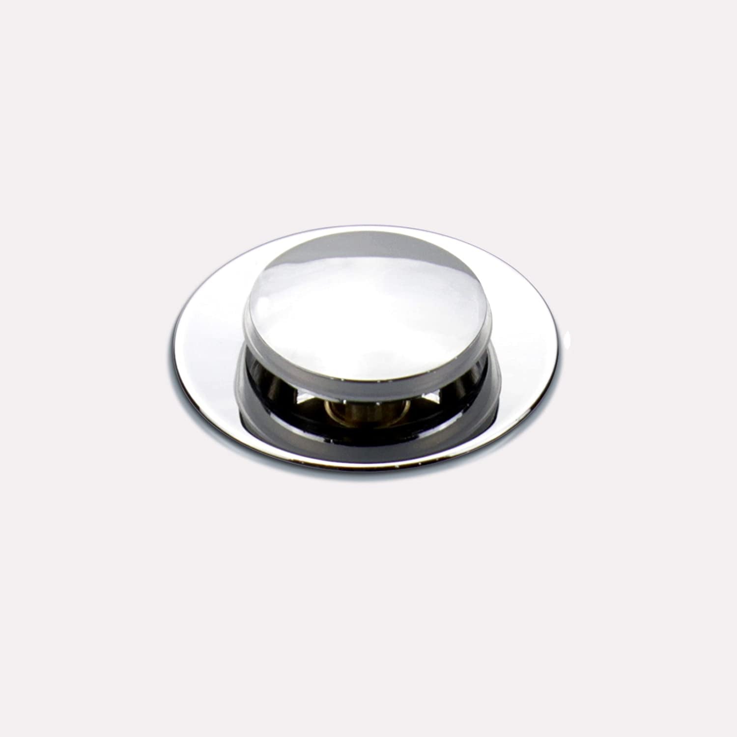 Premium Polished Chrome Sink Drain without Overflow - Ideal for Bathroom Faucets, Vessel Vanity Sinks, and Stopper Functions