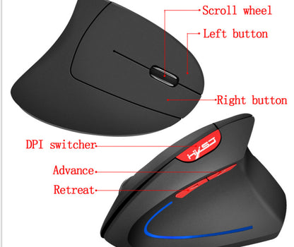 Ergonomic Vertical Bluetooth Gaming Mouse with USB Rechargeable Kit, 2.4G Wireless Mouse for Laptop and PC