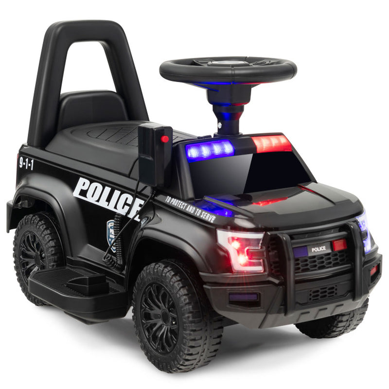 6V Children's Police Car Ride-On with Authentic Megaphone and Flashing Siren Lights
