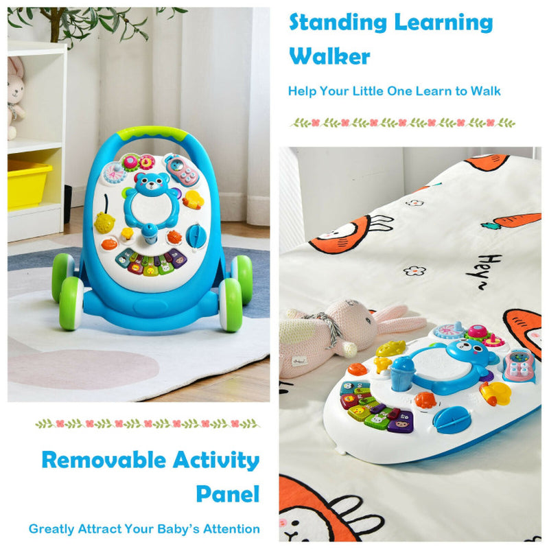 Interactive Sit-To-Stand Toddler Learning Walker with Illumination and Auditory Features