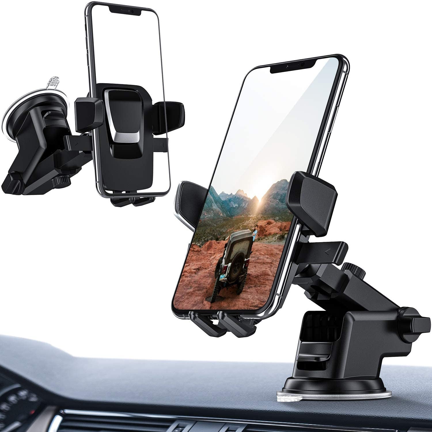 Universal Dashboard Car Phone Mount with Strong and Washable Sticky Gel Pad for All Cell Phones