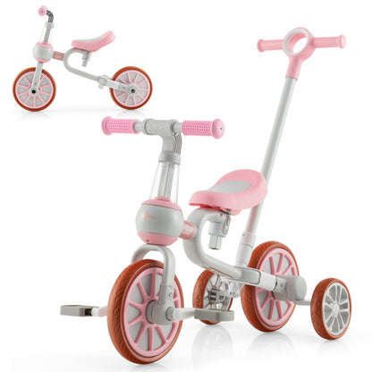 Multi-Functional Children's Tricycle with Parental Push Handle and Adjustable Seat Height