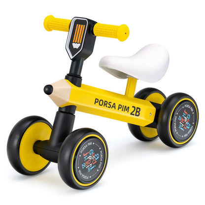 Baby Balance Bike with 4 Silent EVA Wheels and Limited Steering Capability