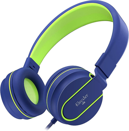 Foldable Adjustable On-Ear Headphones for Kids and Teens - Compatible with Cellphones, Computers, Kindles, MP3/4, Tablets, 3.5mm Jack Connectivity