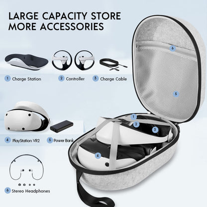 Durable Carrying Case for Playstation VR2 Gaming Headset and Touch Controllers, Portable Storage Solution for PS VR2, Ideal for Travel and Home