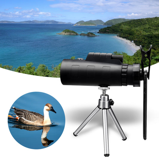 HD 50X Monocular Night Vision Telescope with Clip and Tripod for Mobile Phones