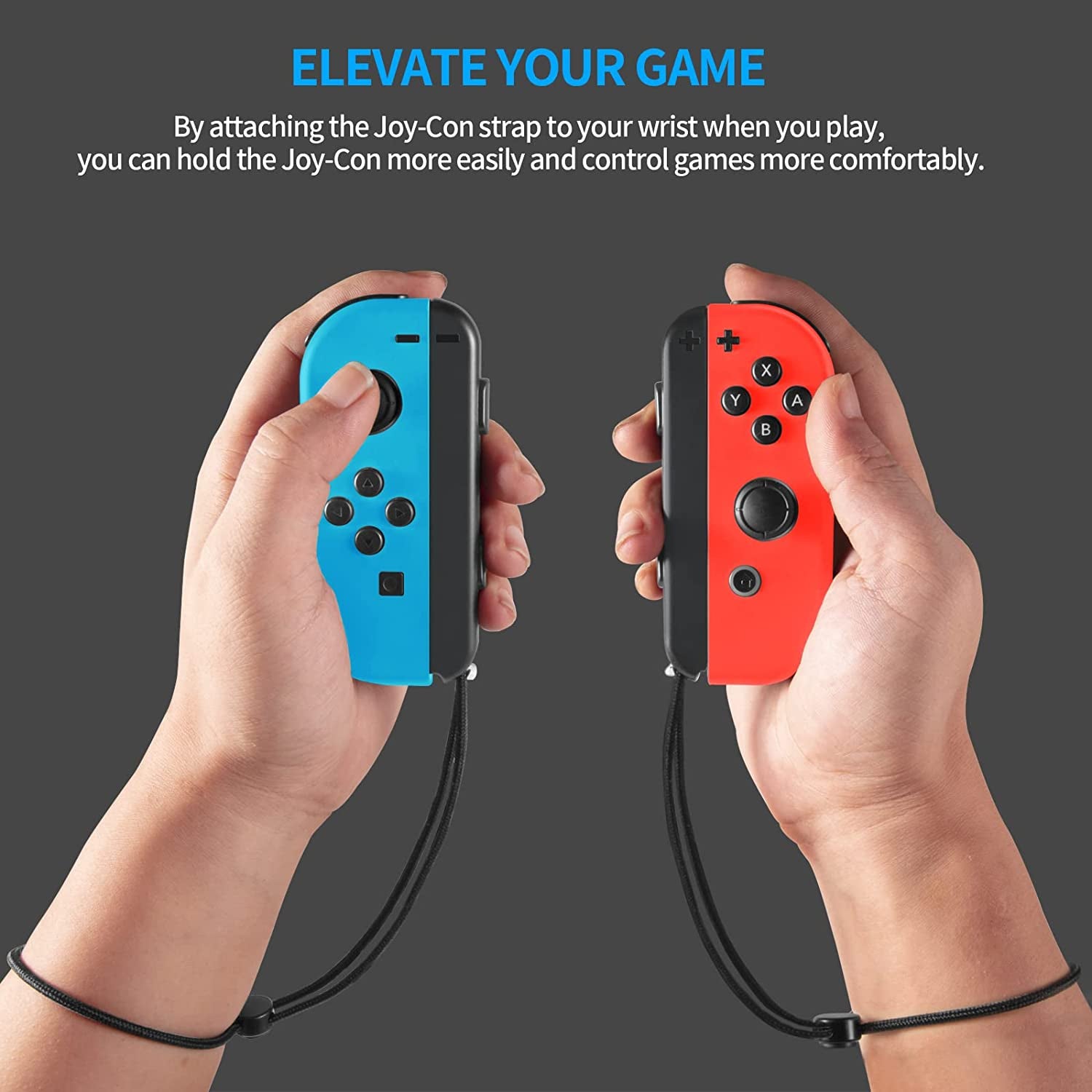 Joy-Con Controller Lanyard Replacement Parts - Pack of 2 Wrist Straps for Switch Joycon, Essential Accessories