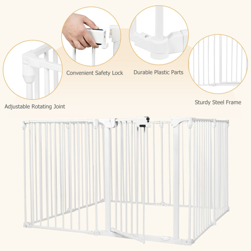 Premium Metal Play Yard with Adjustable Panel for Baby Safety
