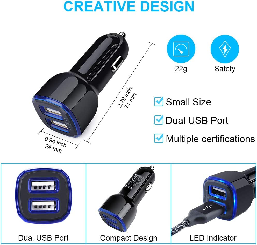 Fast Charging USB Charger and Car Adapter with Type C Cable for Samsung Galaxy 