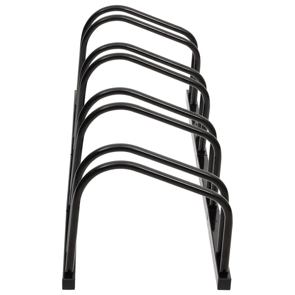 Durable Steel Bike Rack for Four Bicycles in Black