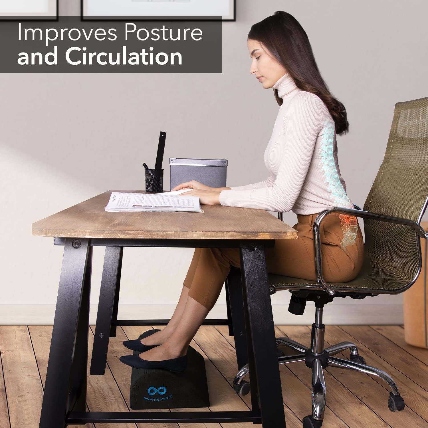 Ergonomic Foot Rest for Under Desk at Work with - Provides All-Day Support and Pain Relief - Ideal for Home Office, Gaming, and More