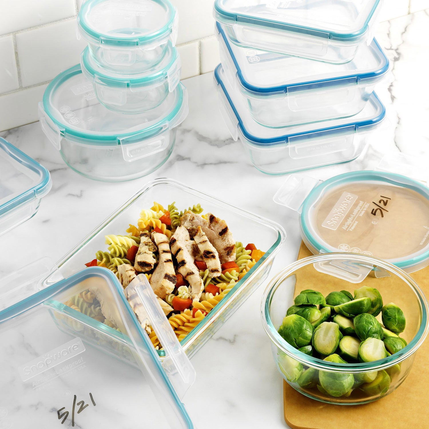 Snapware Pyrex 18-Piece Glass Food Storage Set for Organized and Convenient Food Storage