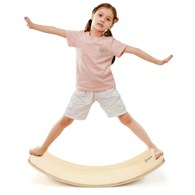 Children's Wooden Wobble Balance Board with Felt Layer
