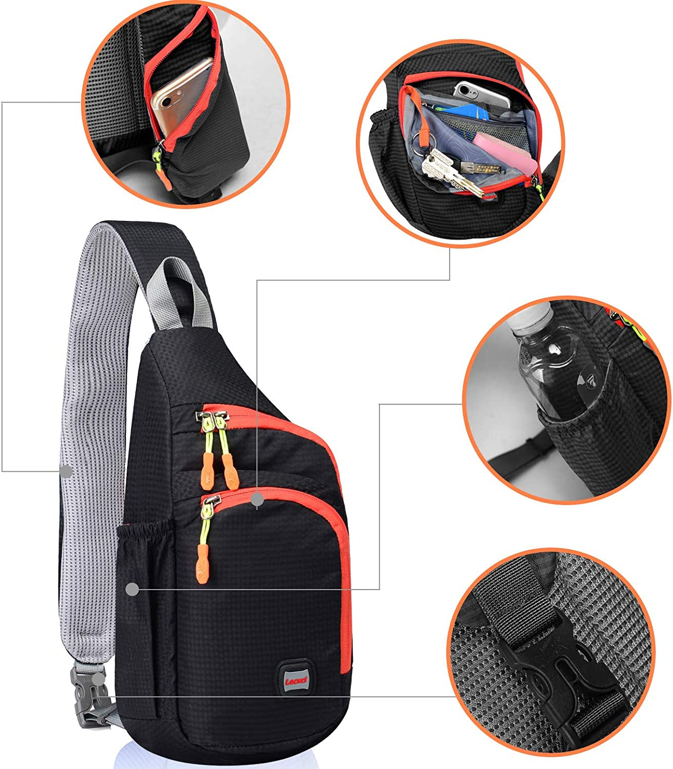 Outdoor Chest Sling Bag Lightweight Waterproof Backpack for Unisex/Man/Women