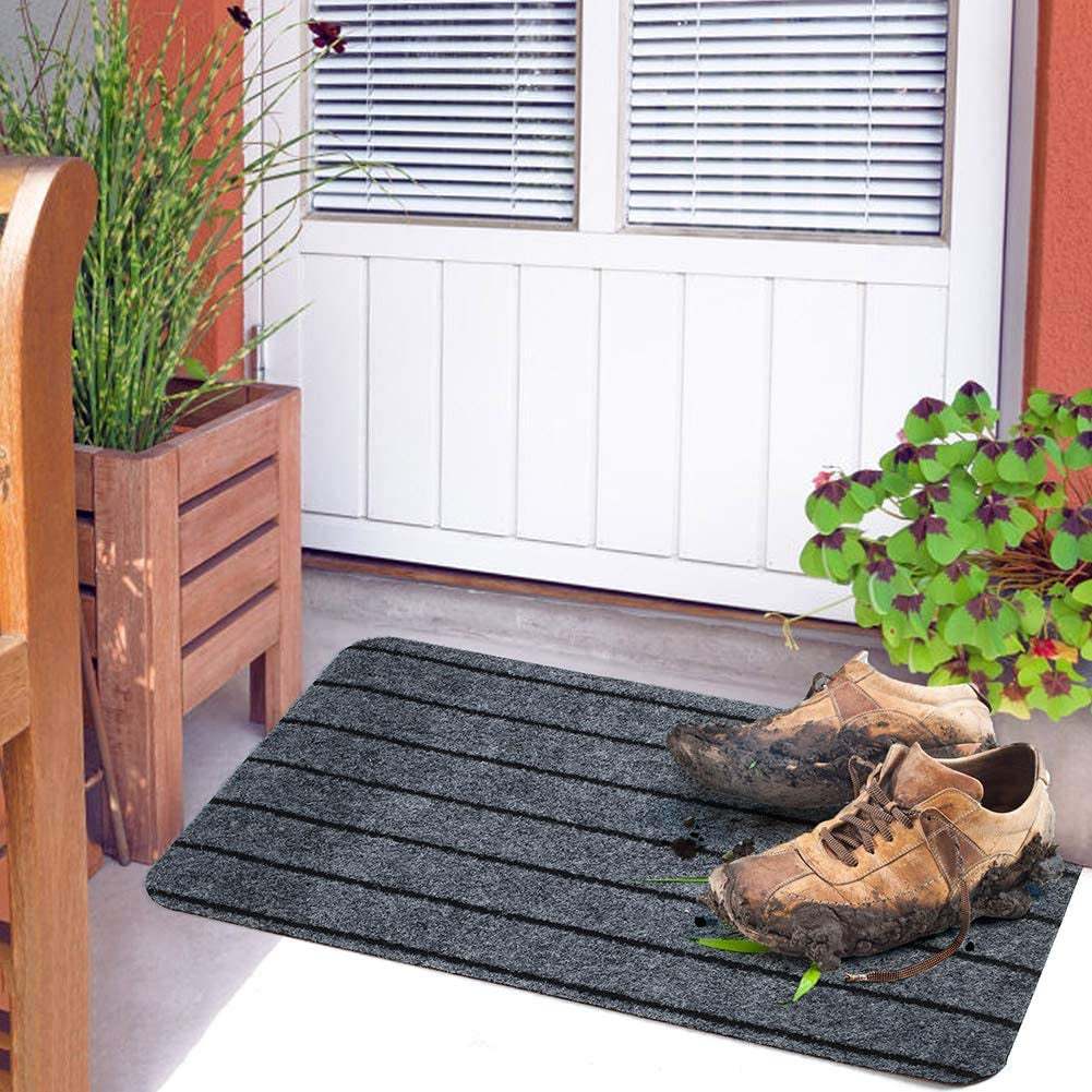 Door Mat outside inside with Non-Slip Rubber Backing, 2-Pack 17" X 30" Doormat for Entrance Way Outdoor Indoor, Entryway, Home Floor Mat, Machine-Washable, Low Profile