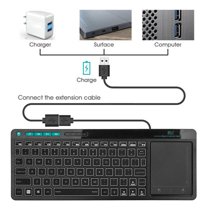 Multimedia RGB Backlit Keyboard with Touchpad