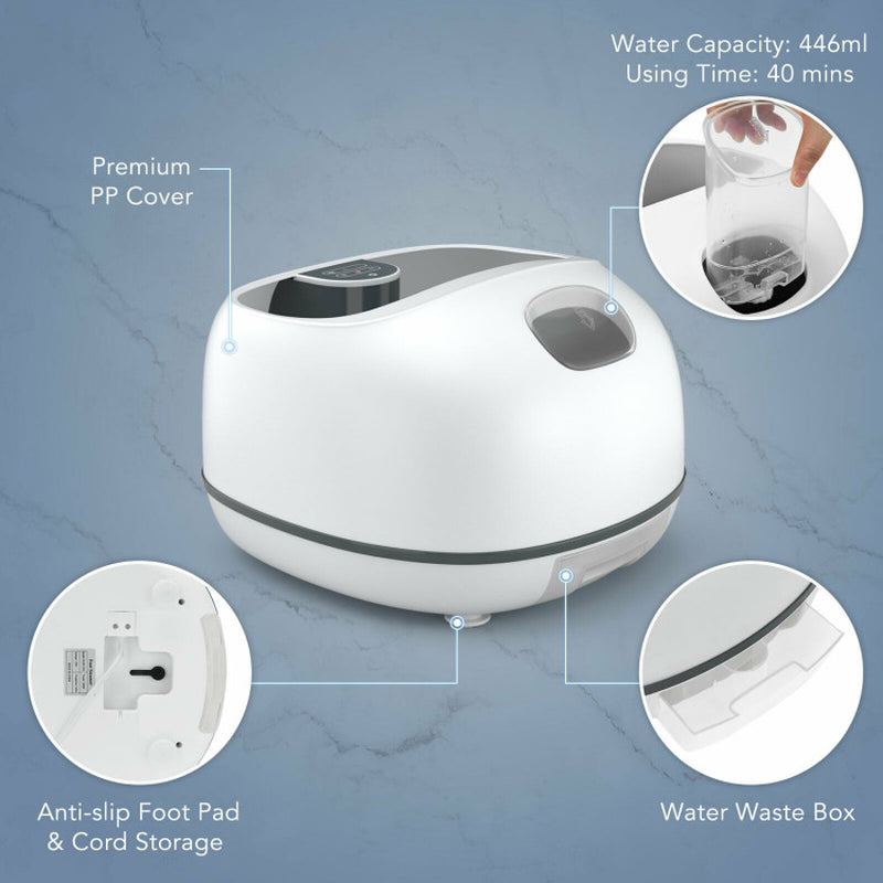 Advanced Steam Foot Spa Massager with Adjustable Heating Levels and Built-in Timers