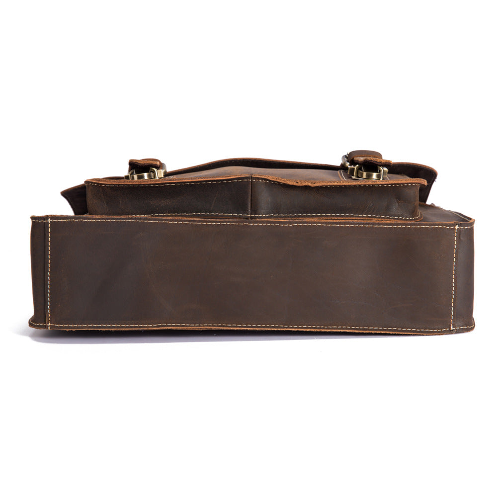 Men's Handbag made with High-Quality Crazy Horse Leather