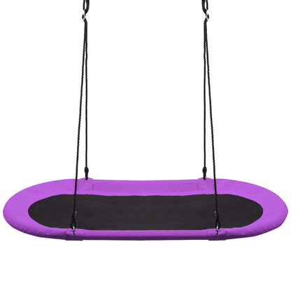 Outdoor Adjustable Swing Set with 60-Inch Saucer Surf