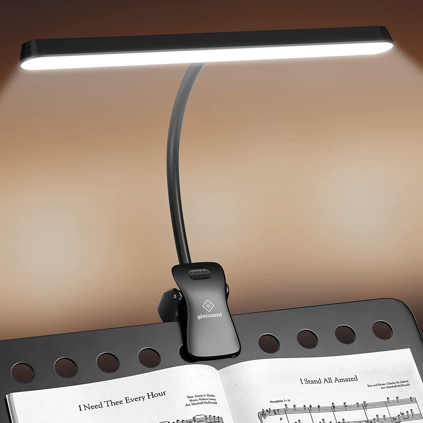 57 LED Super Bright Music Stand Light, Eye Caring Clip-On Piano Light, 3 Color & 5 Brightness, USB-C Rechargeable, Long Lasting up to 140 Hrs, Perfect for the Piano, Sheet Music, Guitar
