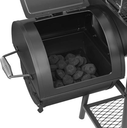 Charcoal Grill Offset Smoker Combo: Grill, Smoke, and Protect with Included Cover!
