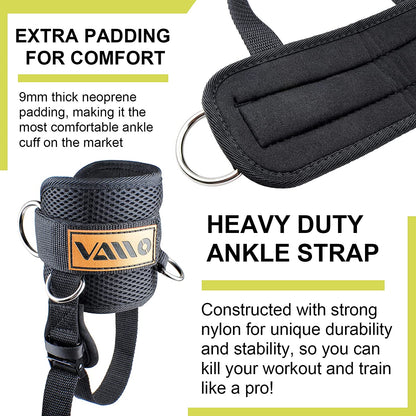 Adjustable Neoprene Ankle Straps for Cable Machines - Ideal for Kickbacks, Glute Workouts, and Lower Body Exercises - Enhance Leg Tone - Suitable for Both Men and Women - Sold as a Pair