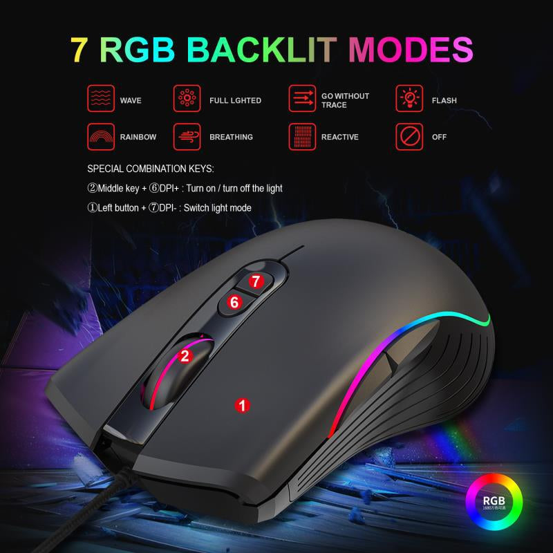 Illuminated Wired Gaming Mouse for Enhanced Gaming Experience