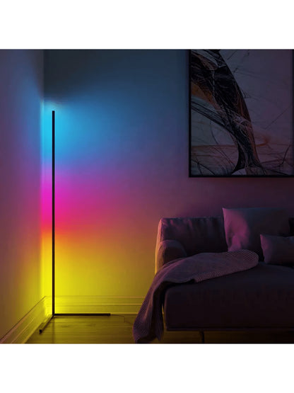 Smart RGB-IC Dream Color Floor Lamp with Music Sync, Modern 16 Million Color Changing Standing Mood Light with APP & Remote Control, Gaming Room Decor