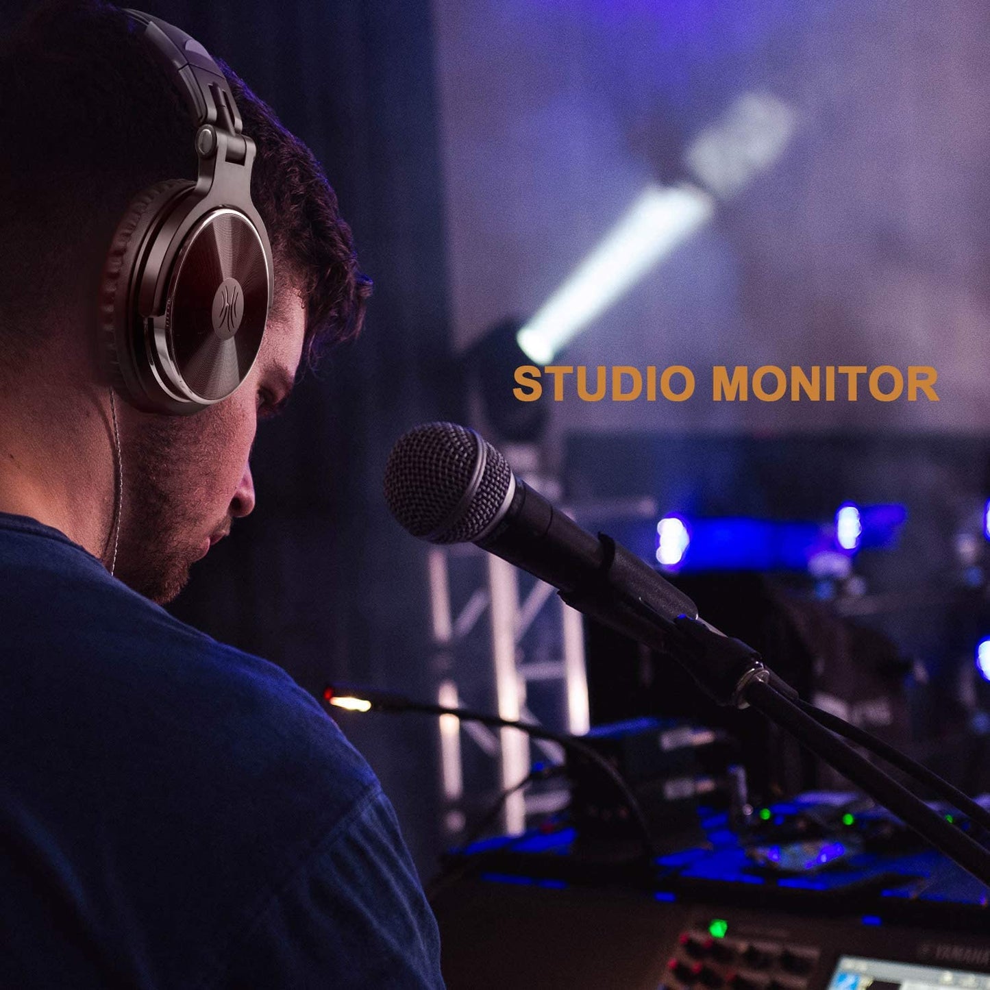 Wired over Ear Headphones Hi-Res Studio Monitor & Mixing DJ Stereo Headsets with 50Mm Neodymium Drivers and 1/4 to 3.5Mm Audio Jack for AMP Computer Recording Phone Piano Guitar Laptop - Black