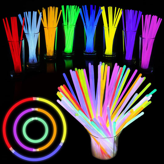 Bulk Glow Sticks Party Supplies , Set of 70 8 Inch Glowsticks with Connectors , Illuminate your Party with Glow in the Dark Light up Sticks | Exquisite Party Favors and Decorations