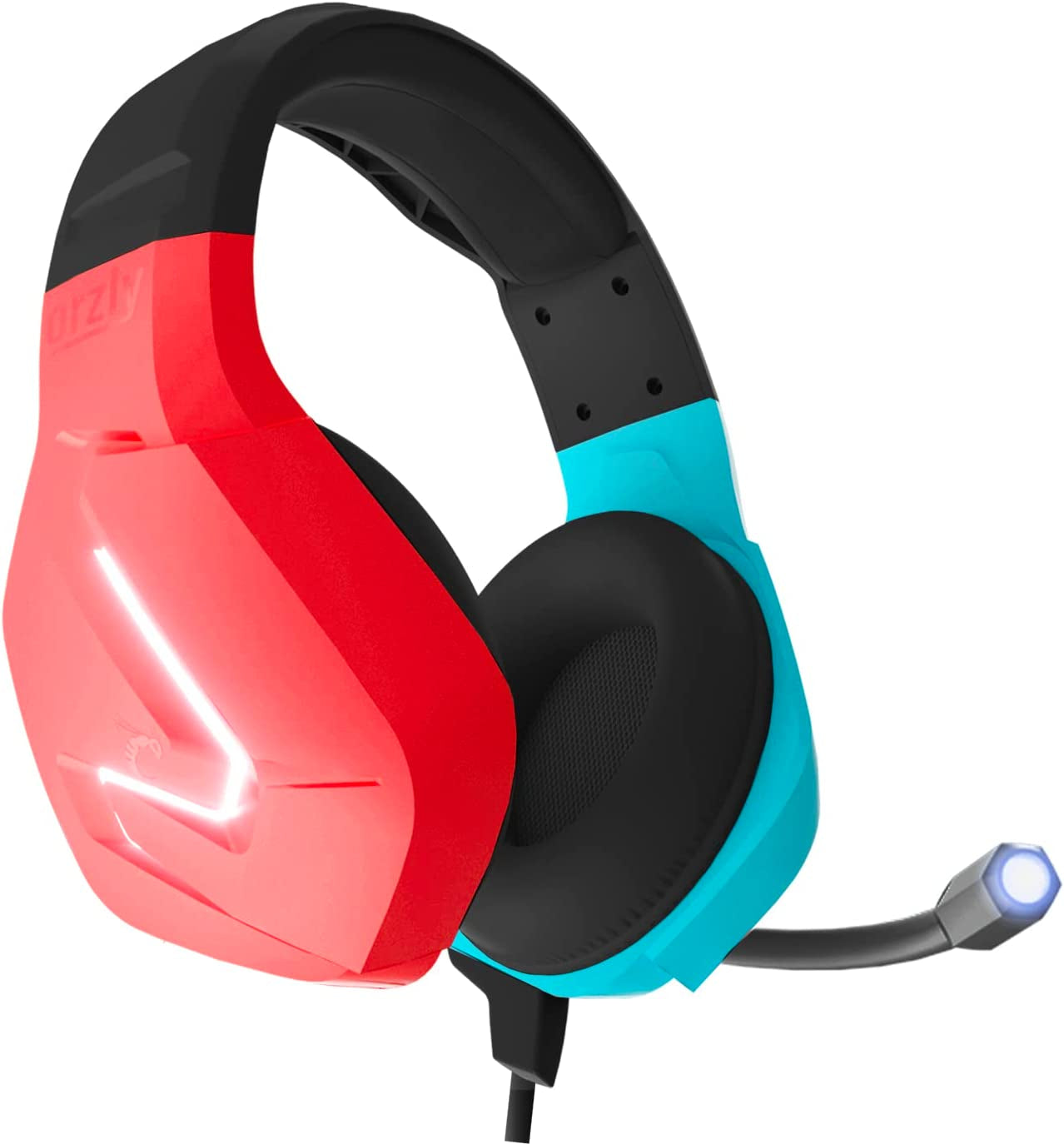 Professional Gaming Headset with Mic - Compatible with Nintendo Switch OLED and Lite Joycon - LED Light, Microphone, and Remote Included