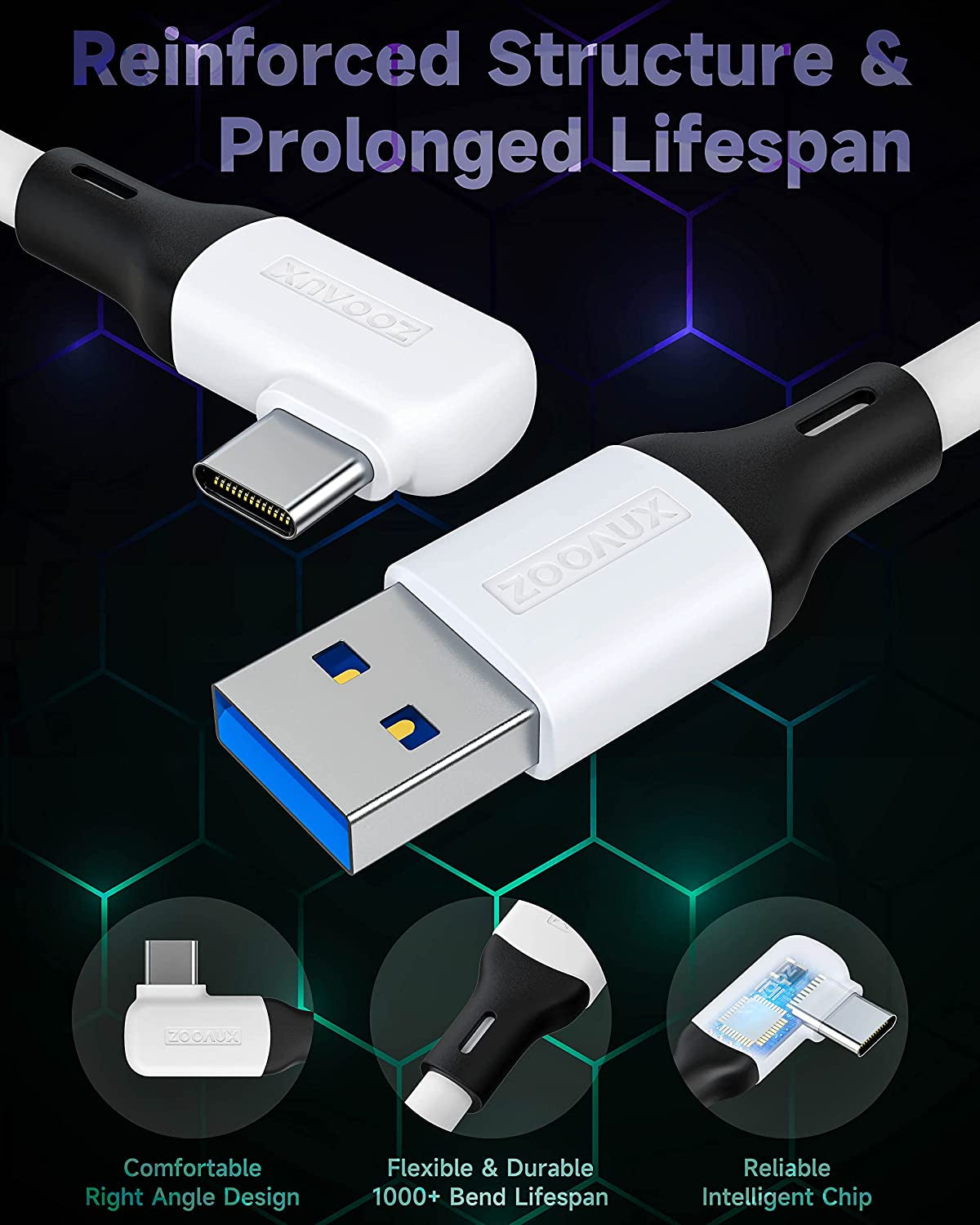 16 FT Link Cable for Meta/Oculus Quest 2 Accessories and PC/Steam VR - USB C 3.2 Gen1 Cable for Fast Charging, PC Data Transfer, and Enhanced VR Experience
