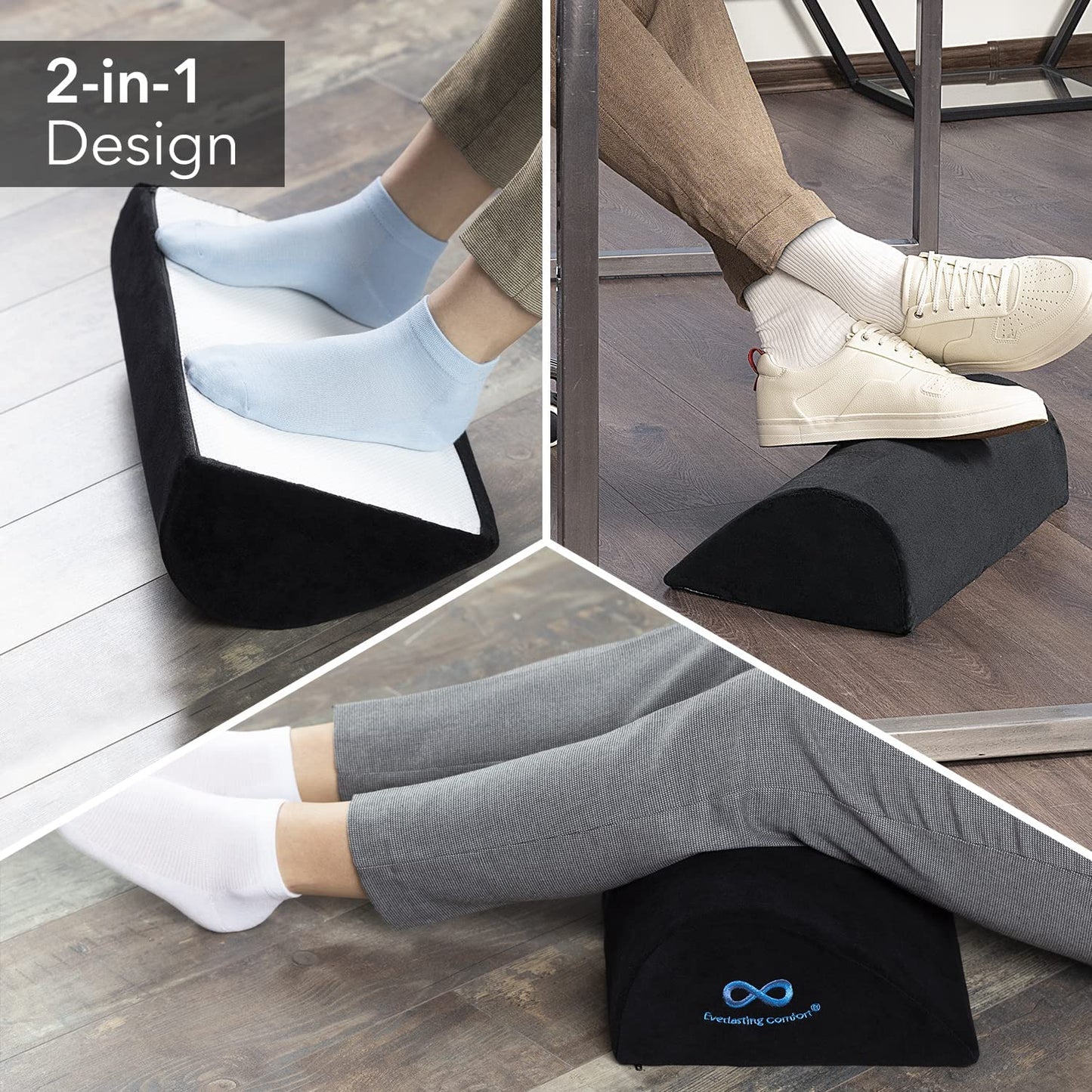 Ergonomic Foot Rest for Under Desk at Work with - Provides All-Day Support and Pain Relief - Ideal for Home Office, Gaming, and More