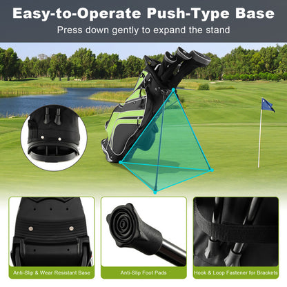 Golf Stand Cart Bag with 6-Way Divider and Multiple Carry Pockets