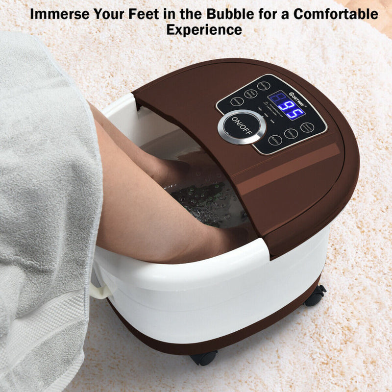 Portable Electric Foot Spa Bath Roller with Shiatsu Massage and Heat Function