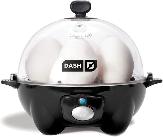 DASH Rapid Egg Cooker: Electric Cooker for Hard Boiled Eggs, Poached Eggs, Scrambled Eggs, or Omelets with Auto Shut off Feature (6 Egg Capacity)